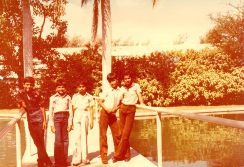 Qasim on a picnic with his P.A.F. School friends Karachi.