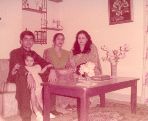 Qasim, now a young man, with his favourite sister Sherry and his mother and mumani. Islamabad