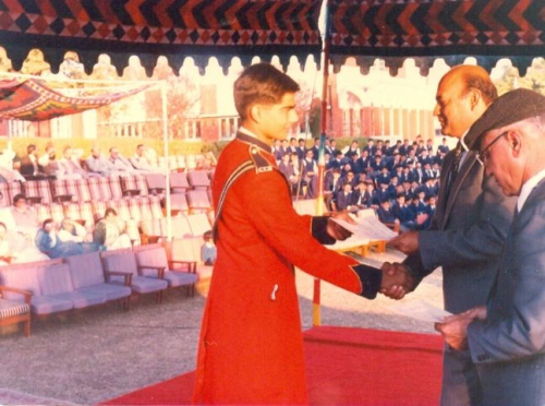 Qasim led the Chief Guest's Escort  Party on his Last Parent's Day at Cadet College Hasan Abdal 1986.