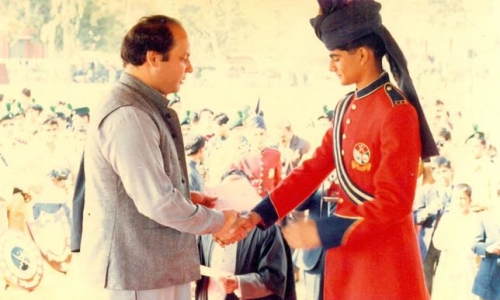 Qasim led the Chief Guest's Escort  Party on his Last Parent's Day at Cadet College Hasan Abdal 1986.