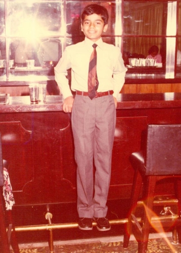 Qasim delivers  a  thank you speech for guests at Karachi Boat Club in 1981, at a dinner celebrating his selection at  Cadet College Hasan Abdal.